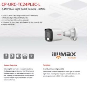 CP Plus CP-URC-TC24PL3C-L 2.4MP Full HD Camera 3.6mm lens 30mtr. Bullet Camera
