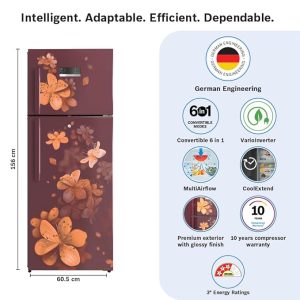 Bosch Max Convert 263L Inverter Frost Free Refrigerator (CTC27W13EI, Convertible, Garnet Red)