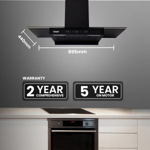 Hindware Smart Appliances Mariana 90 Auto Clean Kitchen Chimney with Max Suction 1180 m3/h | Energy Efficient LED Lamps | Thermal Auto Clean Technology | Motion Sensor | Kitchen Chimney