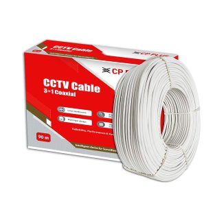 CP PLUS 3+1 Coaxial Pure Copper CCTV Camera Cable (90 Meter) White