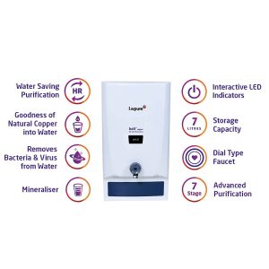 Livpure LIV-BOLT+COPPER(RO+UV+MIN) Water Purifier (7 ltr)