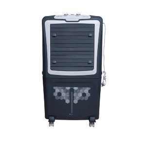 Burly Pride 60 Ltr Desert Portable Cooler With Anti Bacterial High Density Honeycomb, Auto Refill With Auto Swing And 3 Speed Control And Low Power Consumption, Castor Wheel- Grey (60 L)