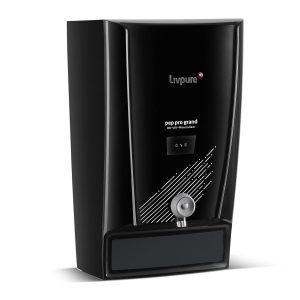 Livpure Pep Pro Grand Water Purifier, Wall Mountable, RO+UV+Mineraliser+copper, 7 L Storage Tank - Black