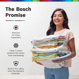 BOSCH 8 kg 5 Star with 1360 High RPM Spin Motor Semi Automatic Top Load Washing Machine Multicolor (WJP802P0IN)